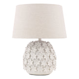 Laura Ashley Ingham Table Lamp White and Brushed Silver With Shade