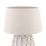 Laura Ashley Ingham Table Lamp White and Brushed Silver With Shade