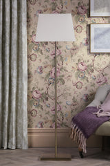 Laura Ashley Bartley Floor Lamp Antique Brass With Shade