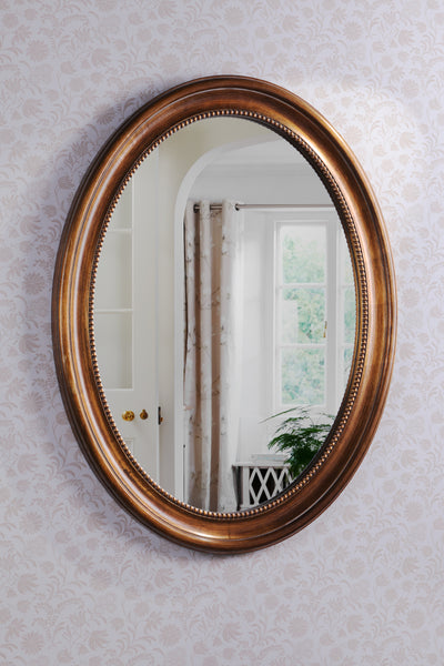 Laura Ashley Fennor Oval Mirror Brown 90x70cm – Amos Lighting + Home