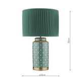 Laura Ashley Knipton Table Lamp Green Ceramic and Antique Brass With Shade
