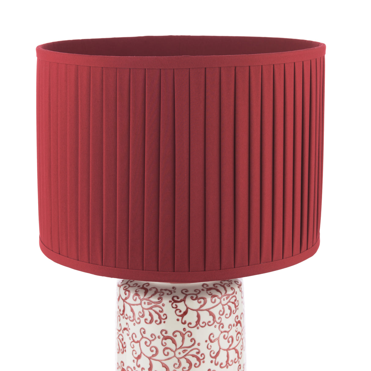 Laura Ashley Knipton Table Lamp Red Ceramic and Antique Brass With Shade