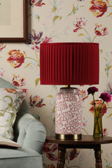 Laura Ashley Knipton Table Lamp Red Ceramic and Antique Brass With Shade