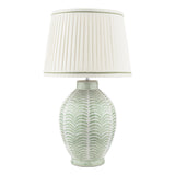 Laura Ashley Stannard Table Lamp Green Ceramic and Polished Chrome With Shade
