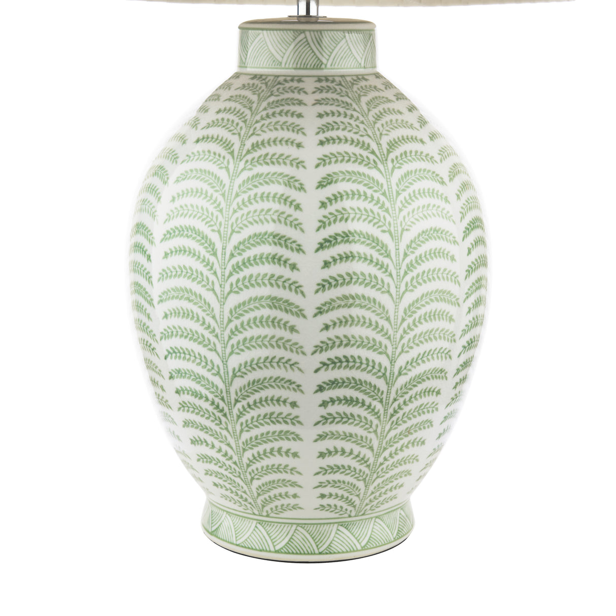 Laura Ashley Stannard Table Lamp Green Ceramic and Polished Chrome With Shade