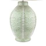 Laura Ashley Stannard Table Lamp Green Ceramic and Polished Chrome With Shade