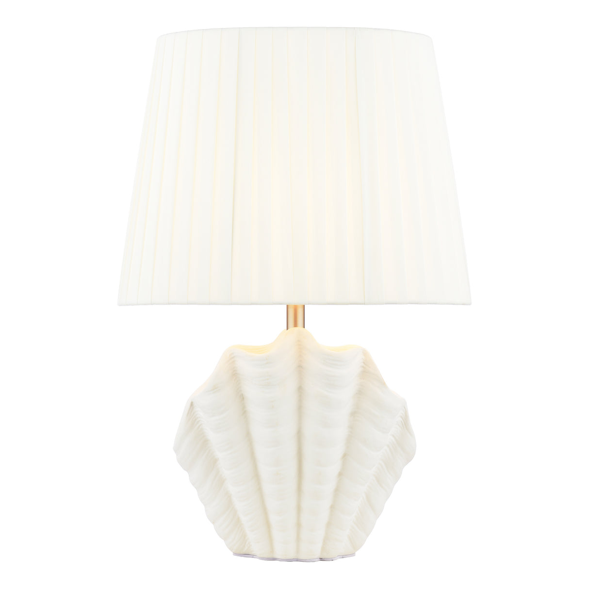 Laura Ashley Shell Table Lamp White Ceramic and Satin Chrome With Shade