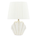 Laura Ashley Shell Table Lamp White Ceramic and Satin Chrome With Shade