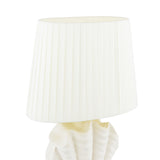 Laura Ashley Shell Table Lamp White Ceramic and Satin Chrome With Shade