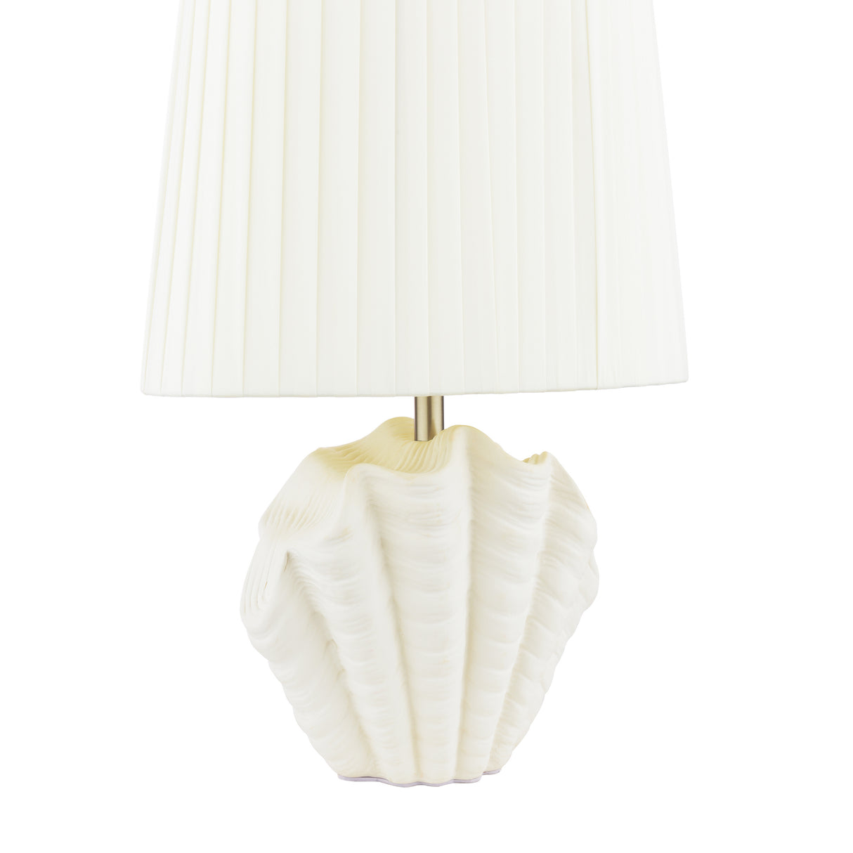 Laura Ashley Shell Table Lamp White Ceramic and Satin Chrome With Shade