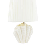 Laura Ashley Shell Table Lamp White Ceramic and Satin Chrome With Shade
