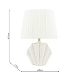 Laura Ashley Shell Table Lamp White Ceramic and Satin Chrome With Shade