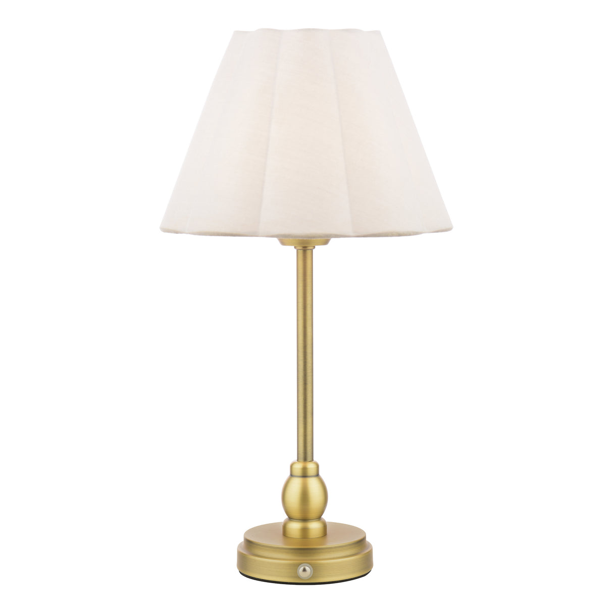 Laura Ashley Erin Rechargeable Table Lamp Matt Antique Brass With Shade LED