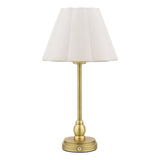 Laura Ashley Erin Rechargeable Table Lamp Matt Antique Brass With Shade LED