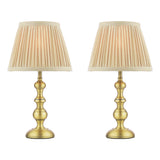 Laura Ashley Ezra Twin Pack Table Lamp Matt Antique Brass With Shade