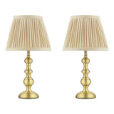 Laura Ashley Ezra Twin Pack Table Lamp Matt Antique Brass With Shade