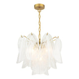 Laura Ashley Stannington 4 Light Pendant Matt Antique Brass and White Glass