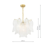 Laura Ashley Stannington 4 Light Pendant Matt Antique Brass and White Glass