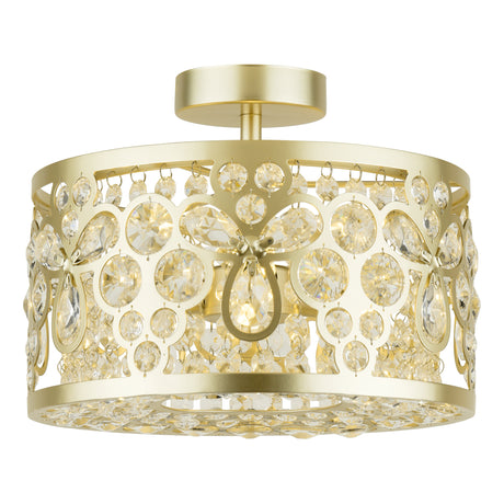 Laura Ashley Tilbrook 3 Light Flush Matt Champagne and Crystal