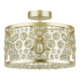 Laura Ashley Tilbrook 3 Light Flush Matt Champagne and Crystal