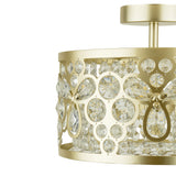 Laura Ashley Tilbrook 3 Light Flush Matt Champagne and Crystal