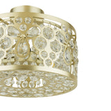 Laura Ashley Tilbrook 3 Light Flush Matt Champagne and Crystal