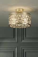 Laura Ashley Tilbrook 3 Light Flush Matt Champagne and Crystal