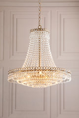 Laura Ashley Enid 5 Light Grande Chandelier Glass and Matt Antique Brass
