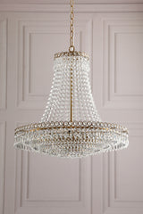 Laura Ashley Enid 5 Light Grande Chandelier Glass and Matt Antique Brass
