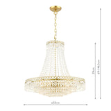 Laura Ashley Enid 5 Light Grande Chandelier Glass and Matt Antique Brass