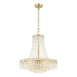 Laura Ashley Enid 5 Light Chandelier Faceted Glass and Matt Antique Brass