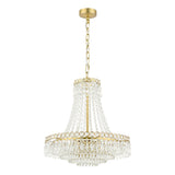 Laura Ashley Enid 5 Light Chandelier Faceted Glass and Matt Antique Brass