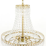 Laura Ashley Enid 5 Light Chandelier Faceted Glass and Matt Antique Brass