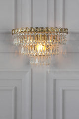 Laura Ashley Enid Wall Light Faceted Glass and Matt Antique Brass