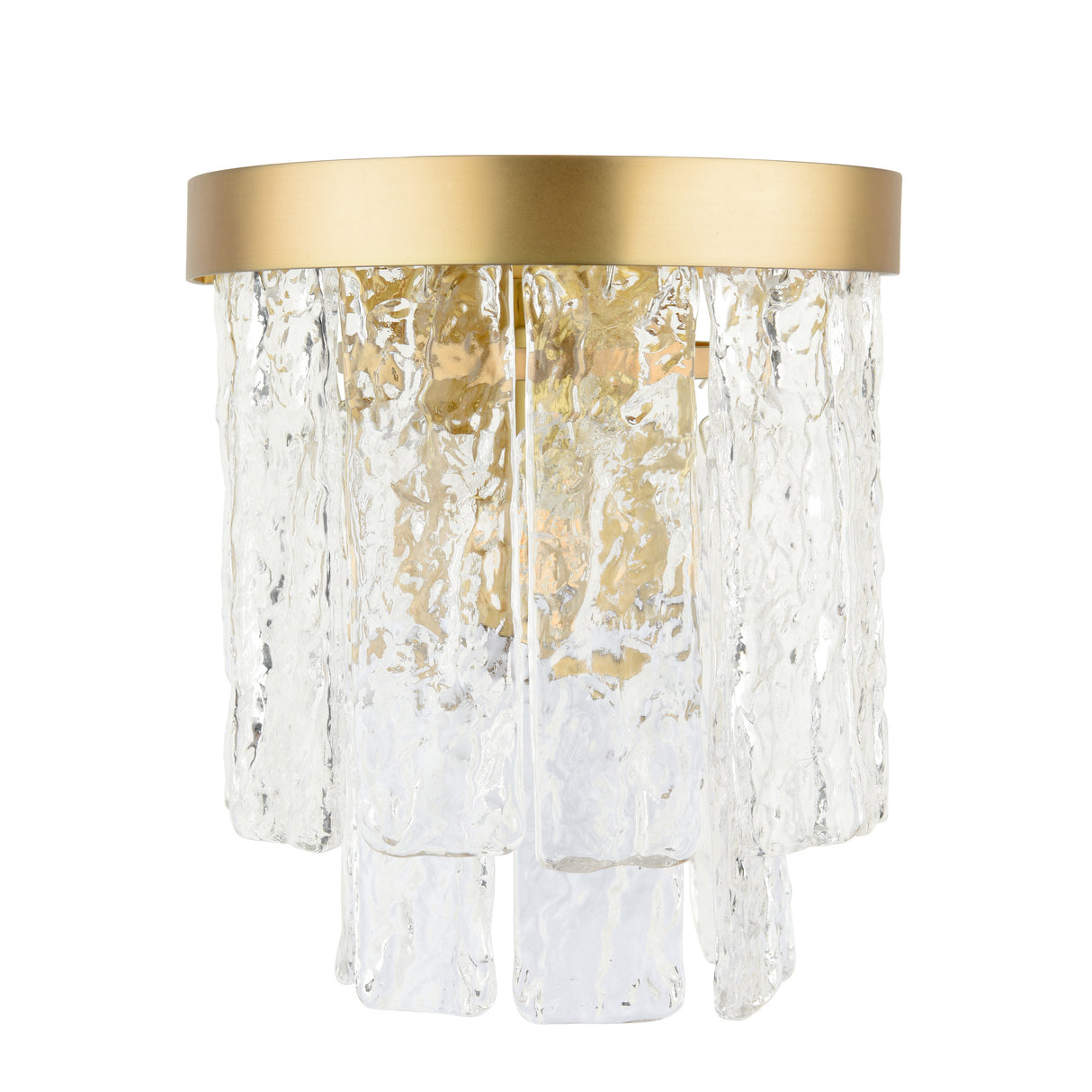 Laura Ashley Durnsford Wall Light Matt Antique Brass and Textured Glass