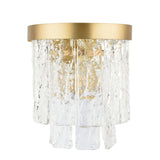 Laura Ashley Durnsford Wall Light Matt Antique Brass and Textured Glass