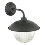 Laura Ashley Hatton Outdoor Wall Light Matt Black and Ribbed Glass IP44