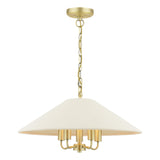 Laura Ashley Harland 5 Light Pendant Matt Antique Brass With Shade