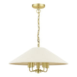 Laura Ashley Harland 5 Light Pendant Matt Antique Brass With Shade
