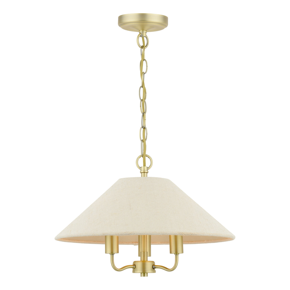 Laura Ashley Harland 3 Light Pendant Matt Antique Brass With Shade