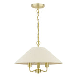 Laura Ashley Harland 3 Light Pendant Matt Antique Brass With Shade