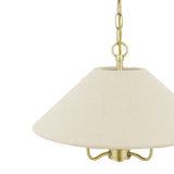 Laura Ashley Harland 3 Light Pendant Matt Antique Brass With Shade