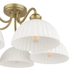 Laura Ashley Durford 5 Light Semi-Flush Matt Antique Brass and White Ceramic