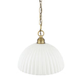 Laura Ashley Durford Large Pendant Matt Antique Brass and White