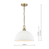 Laura Ashley Durford Large Pendant Matt Antique Brass and White