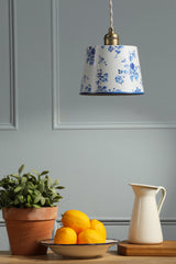 Laura Ashley China Rose Pendant Matt Blue and Matt Antique Brass