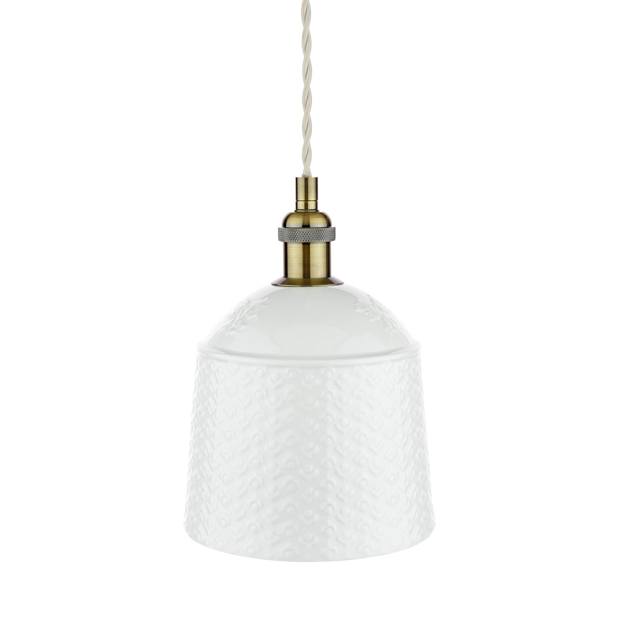 Laura Ashley Porcelain Pendant Cream and Antique Brass