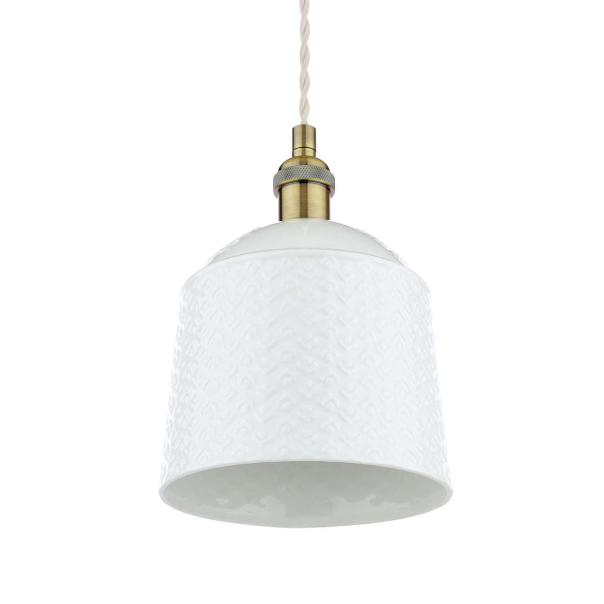 Laura Ashley Porcelain Pendant Cream and Antique Brass