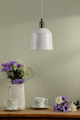 Laura Ashley Porcelain Pendant Cream and Antique Brass