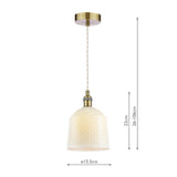 Laura Ashley Porcelain Pendant Cream and Antique Brass